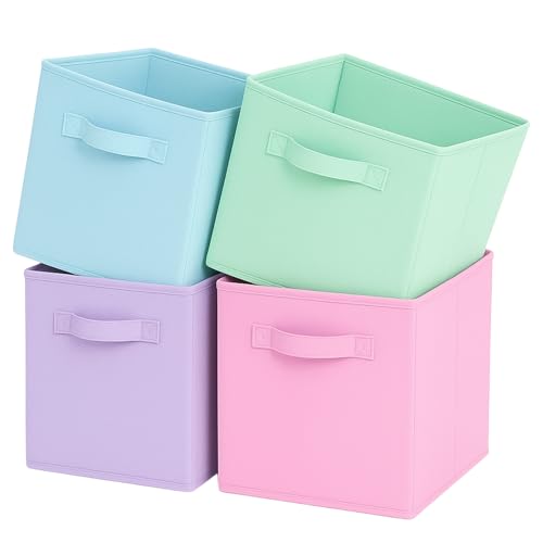 Pinkgarden Aufbewahrungsboxen, Zusammenklappbarer Stoffwürfel-Organisator mit Griffen, für Haus, Kinderzimmer, Schrank und Spielzeugorganisation, 4er-Set, 26,7 x 26,7 x 27,9 cm, Mischfarbe B Pinkgarden Aufbewahrungsboxen, Zusammenklappbarer Stoffwürfel-Organisator mit Griffen, für Haus, Kinderzimmer, Schrank und Spielzeugorganisation, 4er-Set, 26,7 x 26,7 x 27,9 cm, Mischfarbe B von Pinkgarden