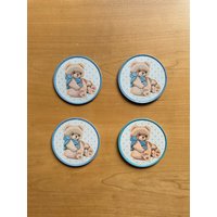 Set Mit Vier Untersetzern Bärenprint von Pinkparrotvintage