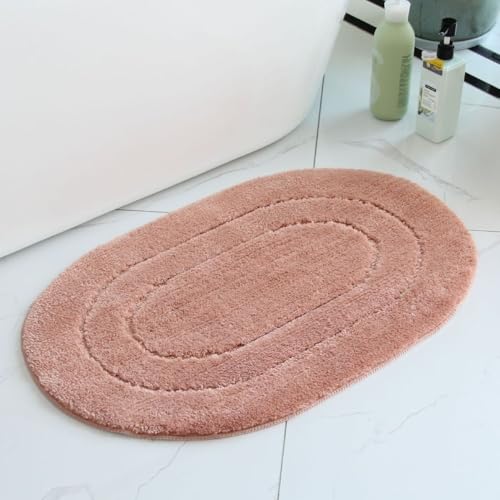 Pinkrin Badezimmerteppich rutschfest Waschbar 50x80 cm, Klein Badematten & Badteppiche Schnelltrocknend, SaugfäHig Duschvorleger Hochwertig,Ästhetisch Bathroom Mat Pflegeleicht, Rosa von Pinkrin
