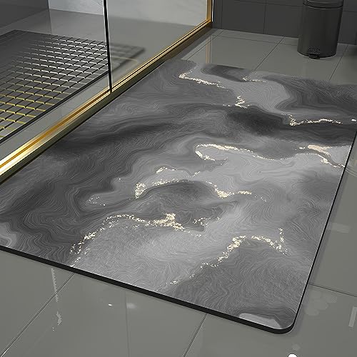 Pinkrin Diatomite Stone Bath Mat - Weiche und Bequeme, extrem saugfähige Badematte Stein, perfekte Anti-Rutsch Kieselgur Badematte, passend für Verschiedene Wohnstile von Pinkrin