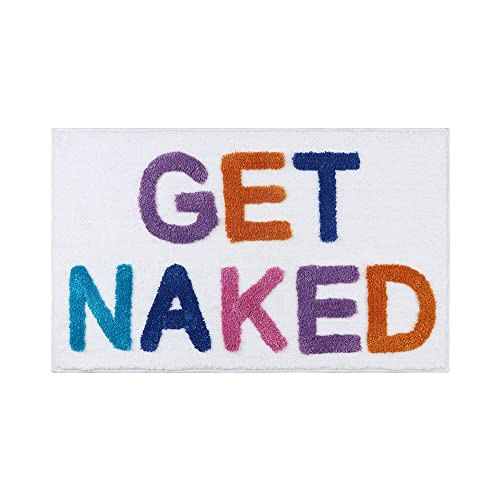 Pinkrin Get Naked Badematte 50x80cm, Badematte Get Naked rutschfest Waschbar, Weich Und Bequem Badezimmerteppich Saugfähig Schnelltrocknend Badteppich, Bunt von Pinkrin