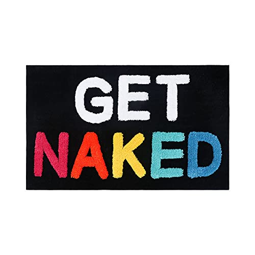 Pinkrin Get Naked Badematte 50x80cm, Badematte Get Naked rutschfest Waschbar, Weich Und Bequem Badezimmerteppich Saugfähig Schnelltrocknend Badteppich, Bunt von Pinkrin