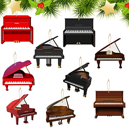 36 Stück Weihnachten Klavier Ornamente Schwarz Holz Flügel Klavier Ornament Dekoration Braun Aufrechte Klavier Ornament Holz Klavier Modell Hängende Dekorationen für Weihnachtsbaum Party Home Decor von Pinkunn