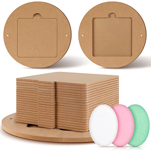 Pinkunn 22-teiliges Fledermaus-System für Töpferscheibe, Tonkeramik mit herausnehmbaren Einsätzen, 30,5 cm rund außen und 17,8 cm quadratisch, Innenschläger mit 3 Schwamm, für Töpferkünstler von Pinkunn