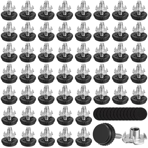 Pinkunn Verstellbare Nivellierfüße mit T-Nut-Set, 6,35 mm (1/4 Zoll), 20 Gewinde, Möbelnivellierer, Metall, verstellbare Füße, robuste Beine, Höhenversteller für Tisch, Stuhl, Schreibtisch, Schränke von Pinkunn