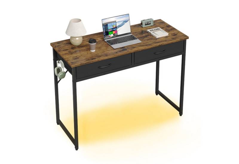 Pinmoco Schreibtisch Computertisch mit Schubladen, 106 cm breit, mit LED-Beleuchtung Pinmoco Schreibtisch Computertisch mit Schubladen, 106 cm breit, mit LED-Beleuchtung von Pinmoco