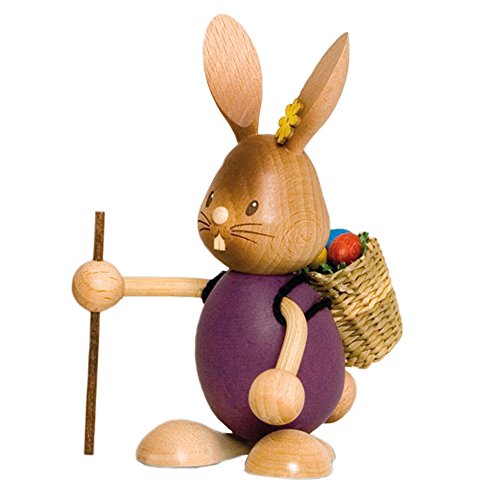 Pinnacle Peak Trading Company Easter Bunny Rabbit Hiker German Wooden Figurine von Drechslerei Kuhnert