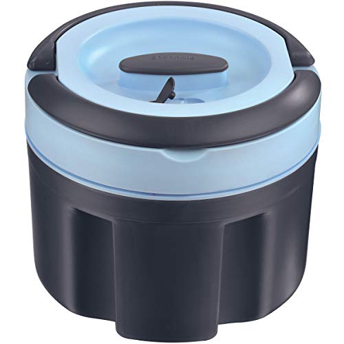 PINNACLE Tragbarer isolierter Speisebehälter mit Deckel - Auslaufsichere Auflaufform aus Edelstahl - Thermobehälter für Reise, Partys, Picknick - Thermo Suppen-/Salatschüssel (blau, 2.36 Liter) von Pinnacle