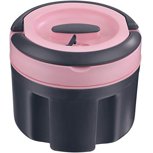 PINNACLE Tragbarer isolierter Speisebehälter mit Deckel - Auslaufsichere Auflaufform aus Edelstahl - Thermobehälter für Reise, Partys, Picknick - Thermo Suppen-/Salatschüssel (rosa, 1.7 Liter) von Pinnacle