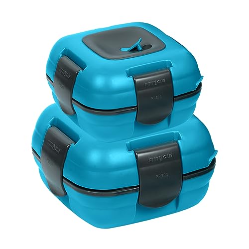Pinnacle Lunchbox, isoliert, auslaufsicher, für Erwachsene und Kinder – Thermo-Lunchbehälter mit Wärmeentriegelungsventil, Set mit 2/2 Größen (Blau) von Pinnacle Thermoware