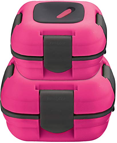 Pinnacle Lunchbox, isoliert, auslaufsicher, für Erwachsene und Kinder – Thermo-Lunchbehälter mit Wärmeentriegelungsventil, Set mit 2/2 Größen (Rosa) von Pinnacle Thermoware