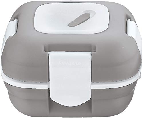 Pinnacle Lunchbox, isoliert, auslaufsicher, für Erwachsene und Kinder – Thermo-Lunchbehälter mit neuem Wärmeablassventil, 473 ml, (grau-weiß) von Pinnacle