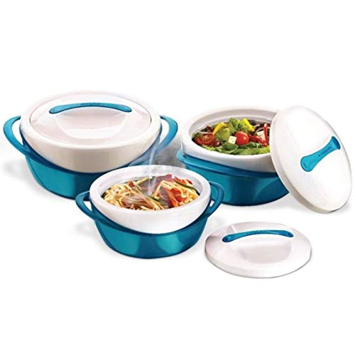 Pinnacle Thermoware, 3 Stück Set Auflaufform – große Suppen- und Salatschüssel Set – isolierte Servierschale mit Deckel – tolle Schale für Urlaub, Abendessen und Party – 2,6 qt. 1,25 qt. 0,6 qt. von Pinnacle Thermoware