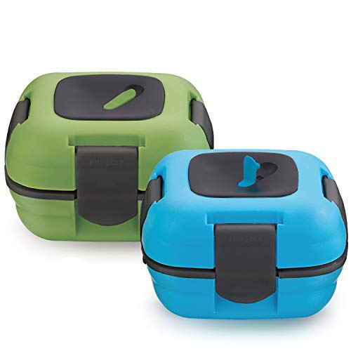 Pinnacle Thermoware Lunchbox für Kinder & Erwachsene 2er Set - Auslaufsicher mit Hitze Ablassventil und Edelstahleinsatz - Mittagessen to go für die Schule, Büro und Universität (Blau Grün) von Pinnacle