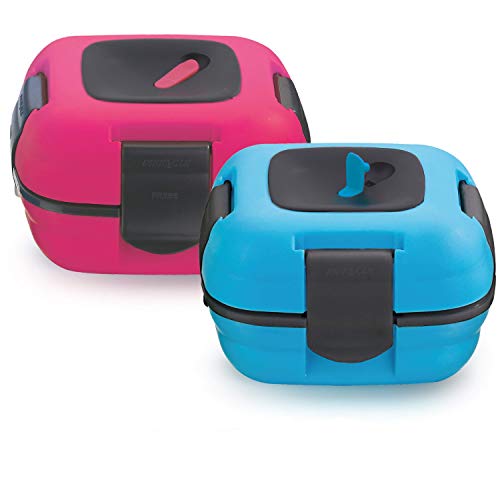 Pinnacle Thermoware Lunchbox für Kinder & Erwachsene 2er Set - Auslaufsicher mit Hitze Ablassventil und Edelstahleinsatz - Mittagessen to go für die Schule, Büro und Universität (Blau Rosa) von Pinnacle
