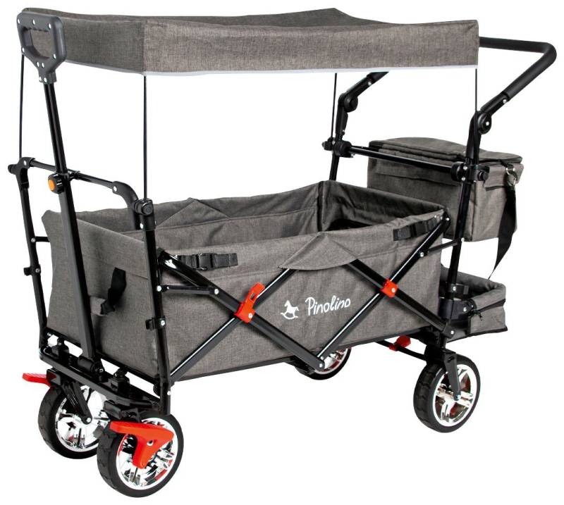 Pinolino® Bollerwagen AddPlus, BxTxH: 56x120x67 cm, mit Bremse, grau meliert von Pinolino®