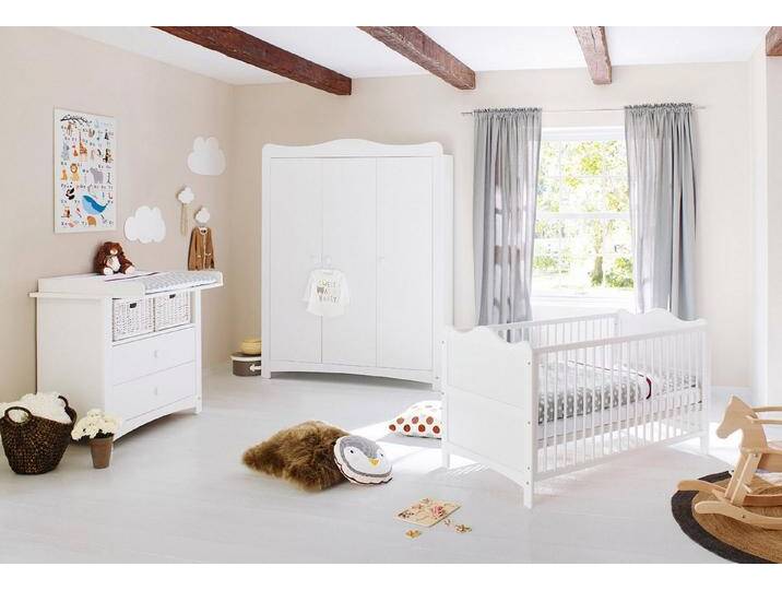 Pinolino® Babymöbel-Set Kinderzimmer-Set 'Florentina' breit groß, 3-tlg., weiß von Pinolino