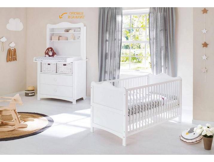 Pinolino® Babymöbel-Set Kinderzimmer-Set 'Florentina' breit inkl. breitem Regalaufsatz, 3-…, weiß von Pinolino
