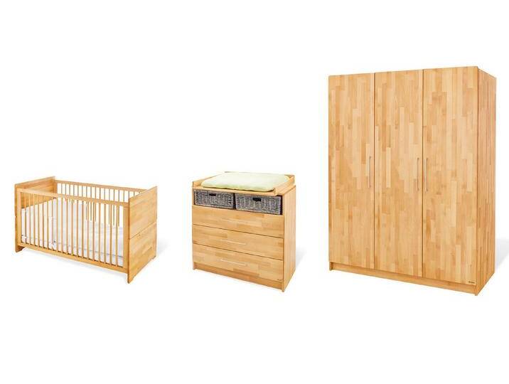 Pinolino® Babymöbel-Set Kinderzimmer-Set 'Natura' breit groß, 3-tlg. von Pinolino