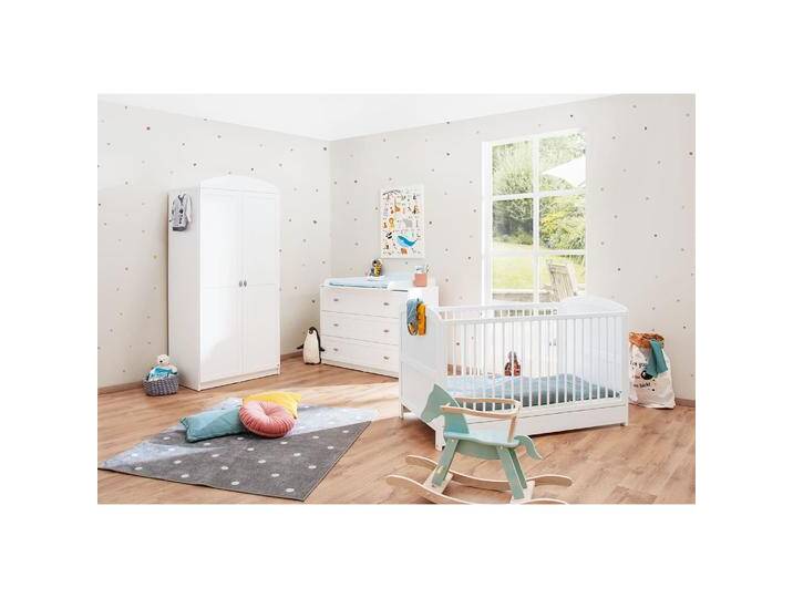 Pinolino, Komplett-Babyzimmer, Kinderzimmer 'Laura' breit (Babybett, Kinderkleiderschrank, Wickelkommode) von Pinolino