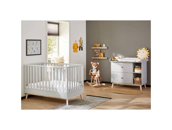 Pinolino, Komplett-Babyzimmer, Kinderzimmer-Set 'Dusk' breit, 2-tlg. (Babybett, Wickelkommode) von Pinolino