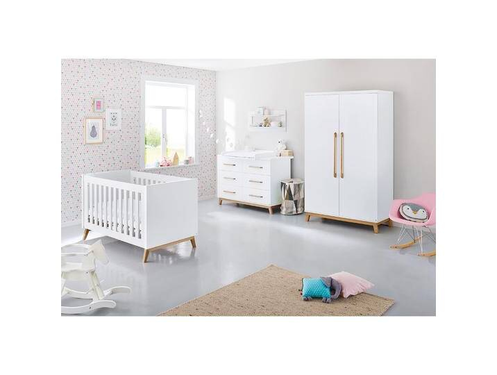 Pinolino, Komplett-Babyzimmer, Riva extrabreit (Babybett, Kinderkleiderschrank, Wickelkommode) von Pinolino