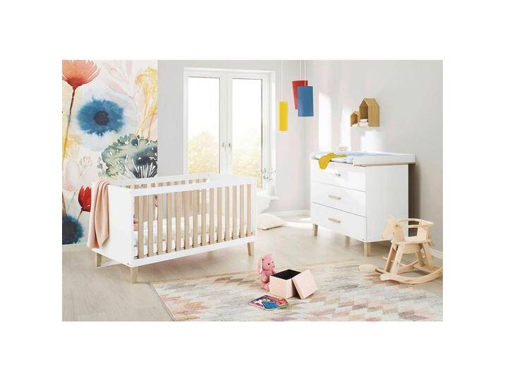 Pinolino BABYZIMMER PINOLINO LUMI, Weiß, Eiche, 3 Schubladen, zum Juniorbett umbaubar, höhenverstellbar, Sprossen mit Normabstand, Aufbauanleitung im Pinolino BABYZIMMER PINOLINO LUMI, Weiß, Eiche, 3 Schubladen, zum Juniorbett umbaubar, höhenverstellbar, Sprossen mit Normabstand, Aufbauanleitung im von Pinolino