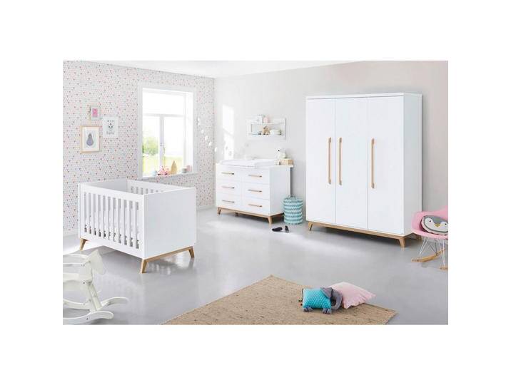 Pinolino BABYZIMMER PINOLINO RIVA, Weiß, Esche, 3-teilig, 6 Fächer, 6 Schubladen, in verschiedenen Größen erhältlich,zum Juniorbett umbaubar, von Pinolino