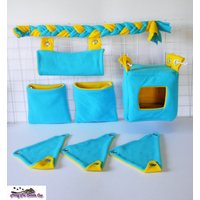 Fleece Käfig Set Eckhängematte, Tunnel, Würfel Für Sugar Gliders von PinoyPetCuddleCup