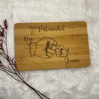 Personalisiertes Frühstücksbrett Aus Bambus Für Besondere Patenonkel, Patentanten, Beste Mamas Und Papas, Vesperbrett von Pinselara