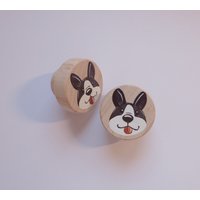 Knäufe, Schrankknäufe, Schubladengriffe, Kinderzimmer Schublade "Boston Terrier" von Pinselstuebchen