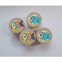 Knäufe, Schrankknäufe, Schubladengriffe, Kinderzimmer Schublade "Fisch" von Pinselstuebchen