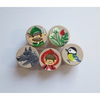 Knäufe, Schrankknäufe, Schubladengriffe, Kinderzimmer Schublade "Rotkäppchen" von Pinselstuebchen