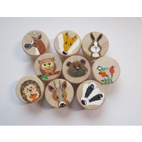 Knäufe, Schrankknäufe, Schubladengriffe, Kinderzimmer Schublade "Waldtiere" von Pinselstuebchen