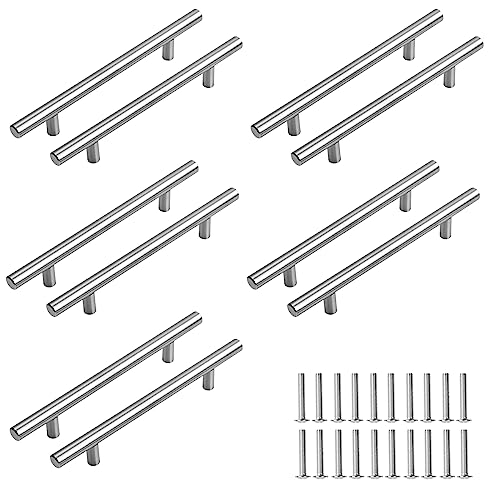 Pinsheng 10 Stück Küchengriffe Schrank Schublade Türgriff, 128mm Möbelgriffe aus Edelstahl, Türgriffe Küche Silber, Griffe für Küchenschränke, Küche, Möbel, Schränke (128 mm) von Pinsheng