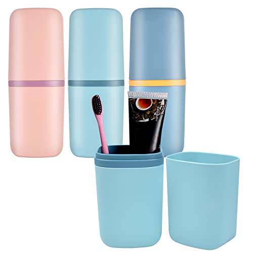 Pinsheng 3 Stück Reise Wasser Becher Set, Zahnputzbecher , Zahnbürsten Etui Zahnbürstenhalter Case für Camping , Wandern Geschäftsreisen Zuhause von Pinsheng