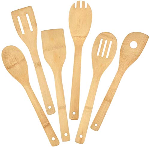 Pinsheng Holzküche Kochutensilien Set 6 Stück für die Küche, Bambus-Utensilien-Sets, Home Essentials Holzspatel Kochutensilien Set Ideale Wahl für Köche von Pinsheng