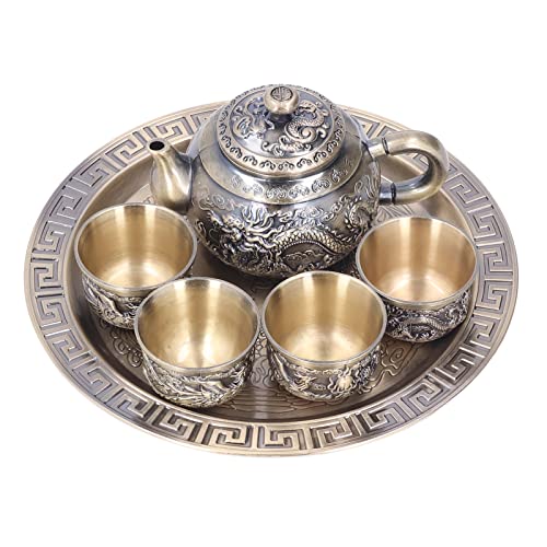 Marokkanisches Teeset, Türkische Teekanne Vintage Retro Komplettwerkzeuge mit Tassen Teller für Tischdekoration zum Geschenk von Pinsofy