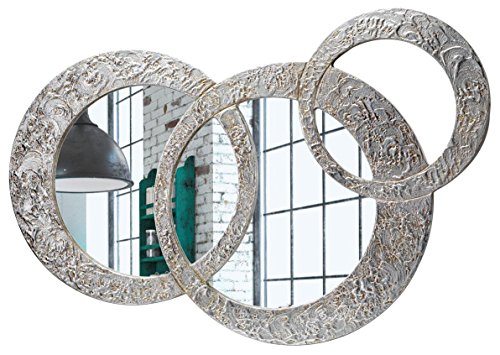 Pintdecor Circles Klein Spiegel, MDF/Glas, Silber, 74 x 50 cm von Pintdecor