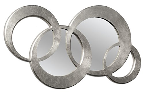 Pintdecor Circles Middle Spiegel, MDF, Silber, 124 x 71 x 3 cm von Pintdecor