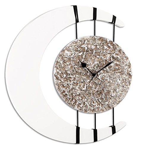 Pintdecor Eclissi Uhr, MDF, weiß Elfenbein/Silber, 66 x 54 x 7 cm von Pintdecor