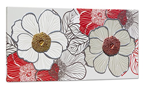 Pintdecor Fiorita Rahmen, Holz, Gold/Silber/Rot, 140 x 70 x 4.5 cm von Pintdecor