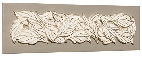 Pintdecor Leaf Sommer Rahmen, Holz/Leinwand/Harz, Weiß, 160 x 50 cm von Pintdecor