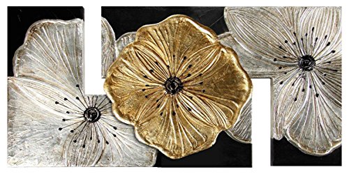 Pintdecor Petunia Rahmen, Holz/Leinwand, Gold, 115 x 55 cm von Pintdecor