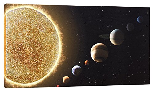 Pintdecor Planeten Rahmen, Holz/Leinwand, Mehrfarbig, 140 x 70 cm von Pintdecor