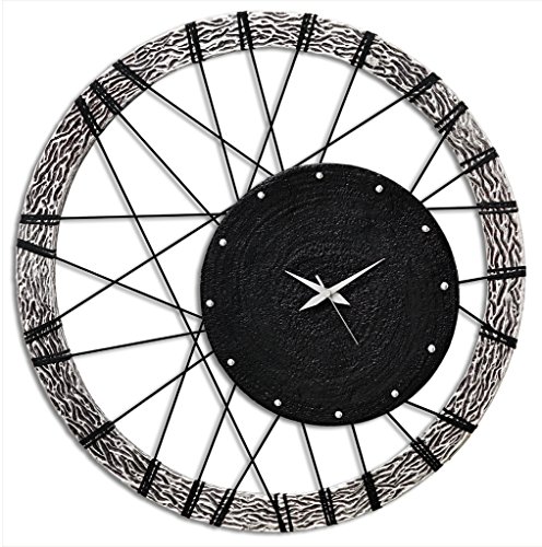 Pintdecor Rad Uhr, MDF/Seil, Schwarz, 70 x 70 cm von Pintdecor