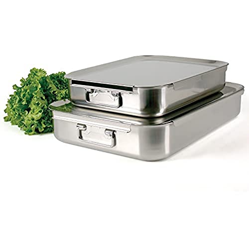 Pinti Profi Bratreine Edelstahl satiniert 50 x 35 x 9 cm Innenmaß von Pinti Inox