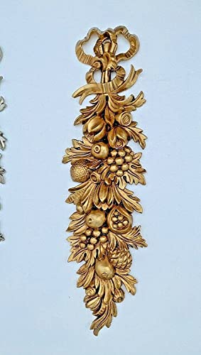 Pintici Wandrelief-3D Gold- Rokoko Repro Wanddeko-Barock Ornament Applike 60x19 cm Wandbild Gold Deko Türbogen Wandbehang Wandskulptur accessoires C1501Gold (Gold) von Pintici