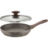 PINTINOX Bratpfanne "Chalet" Aluminium Set, Stein-Optik, Induktionsgeeignet, inkl. Glasdeckel von Pintinox