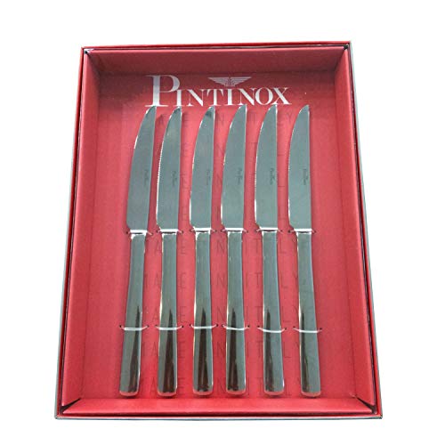 Pinti Design Steakmesser-Set 6-tlg. Serie Millenium Edelstahl geschmiedet Wellenschliff von PINTI